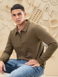 damensch full sleeve solid men sweatshirt