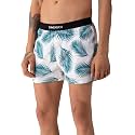 DAMENSCH Men's Regular Fit Cotton Breeze Ultra-Light Printed Pack of 1 Inner Boxer | 100% Cotton Fabric Underwear for Men, Moisture Wicking Mens Underwear-Turk White-M