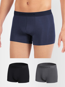 damensch pack of 3 micro modal stretch anti-bacterial solid men trunk