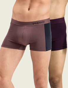 damensch pack of 2 micro modal stretch anti-bacterial colorblock men trunk