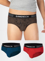 Damensch Pack of 3 Deo-Cotton Deodorizing V Shape Printed Men Brief