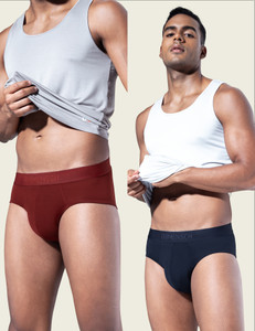 damensch pack of 2 deo-soft deodorizing v shape solid men brief