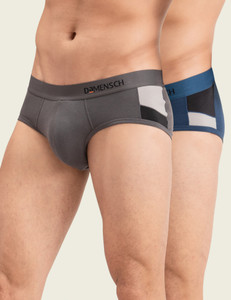 damensch pack of 2 micro modal stretch v shape colorblock men brief