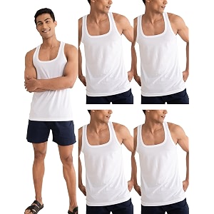 damensch neo-cotton anti-bacterial square neck shape retaining vest 100 cotton banyan for men buttery soft inner baniyan