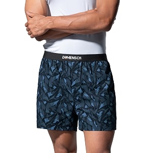 damensch printed ultra-light breathable woven inner boxer-spikey blackblue-2xl
