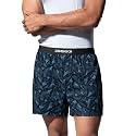 DAMENSCH Printed Ultra-Light Breathable Woven Inner Boxer-Spikey Black/Blue-2XL