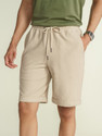 Damensch Solid Men Beige Casual Shorts