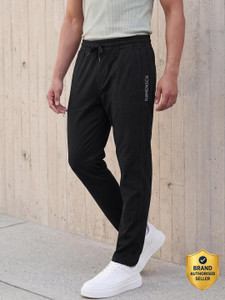 Damensch Solid Men Black Track Pants