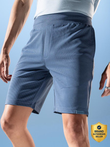 damensch solid men blue casual shorts