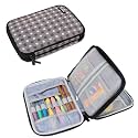 Damero Crochet Hook Case Organizer Empty, Large, Gray Dots