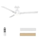 DAMINY 42 Inch White Ceiling Fans with Lights and Remote