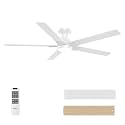 DAMINY 52 Inch White Ceiling Fans with Lights and Remote