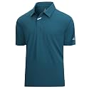 Damipow Golf Shirts for Men Dry Fit Short Sleeve Print Collared Polo Shirt