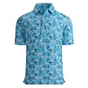 Damipow Golf Shirts for Men Dry Fit Short Sleeve Print Collared Polo Shirt