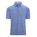 Damipow Golf Shirts for Men Dry Fit Short Sleeve Print Collared Polo Shirt