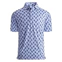 Damipow Golf Shirts for Men Dry Fit Short Sleeve Print Collared Polo Shirt