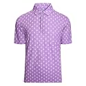 Damipow Golf Shirts for Men Dry Fit Short Sleeve Print Collared Polo Shirt