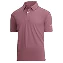 Damipow Golf Shirts for Men Dry Fit Short Sleeve Print Collared Polo Shirt