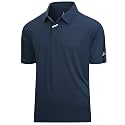 Damipow Golf Shirts for Men Dry Fit Short Sleeve Print Collared Polo Shirt