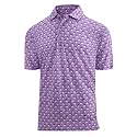 Damipow Golf Shirts for Men Dry Fit Short Sleeve Print Collared Polo Shirt