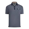 Damipow Golf Shirts for Men Dry Fit Short Sleeve Print Collared Polo Shirt