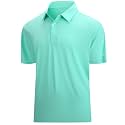 Damipow Golf Shirts for Men Dry Fit Short Sleeve Print Collared Polo Shirt