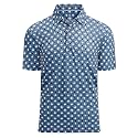 Damipow Golf Shirts for Men Dry Fit Short Sleeve Print Collared Polo Shirt