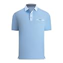 Damipow Golf Shirts for Men Dry Fit Short Sleeve Print Collared Polo Shirt