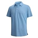 Damipow Golf Shirts for Men Dry Fit Short Sleeve Print Collared Polo Shirt