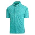 Damipow Golf Shirts for Men Dry Fit Short Sleeve Print Collared Polo Shirt