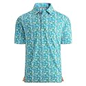 Damipow Golf Shirts for Men Dry Fit Short Sleeve Print Collared Polo Shirt