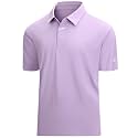 Damipow Golf Shirts for Men Dry Fit Short Sleeve Print Collared Polo Shirt