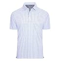 Damipow Golf Shirts for Men Dry Fit Short Sleeve Print Collared Polo Shirt