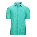 Damipow Golf Shirts for Men Dry Fit Short Sleeve Print Collared Polo Shirt