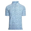 Damipow Golf Shirts for Men Dry Fit Short Sleeve Print Collared Polo Shirt