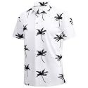 Damipow Golf Shirts for Men Dry Fit Short Sleeve Print Collared Polo Shirt