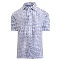 Damipow Golf Shirts for Men Dry Fit Short Sleeve Print Collared Polo Shirt