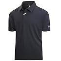 Damipow Golf Shirts for Men Dry Fit Short Sleeve Print Collared Polo Shirt
