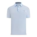 Damipow Golf Shirts for Men Dry Fit Short Sleeve Print Collared Polo Shirt