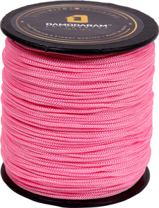 damodaram 1mm nylon macrame thread cord dori for art craft  diy projects pink thread 100 m pack of1