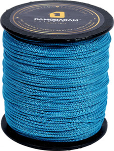 damodaram 1mm nylon macrame thread cord for art craft  diy projects 100 mtr firozi blue thread