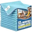 DAN RIVER 12-Pack Blue Microfiber Towels – Ultra Absorbent, Lint-Free &amp; Streak-Free Cleaning Towels for Home, Car &amp; Kitchen - Must-Have Cleaning Essentials - 12" x 12"