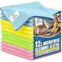 DAN RIVER 12-Pack Microfiber Towels – Ultra Absorbent, Lint-Free &amp; Streak-Free dishwashing Rags for Home, Car &amp; Kitchen - Must-Have Cleaning Essentials - 12" x 12" - Assorted