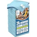 DAN RIVER 24-Pack Blue Microfiber Towels – Ultra Absorbent, Lint-Free &amp; Streak-Free wash Cloths Kitchen for Home &amp; Car - Must-Have Cleaning Essentials - 12" x 12"