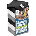 DAN RIVER 24-Pack Microfiber Towels – Ultra Absorbent, Lint-Free &amp; Streak-Free Kitchen Rags Cleaning for Home, &amp; Car - Must-Have Cleaning Essentials - 12" x 12" - Gray White Black
