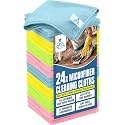 DAN RIVER 24-Pack Microfiber Towels – Ultra Absorbent, Lint-Free &amp; Streak-Free Rags for Cleaning House, Car &amp; Kitchen - Must-Have Cleaning Essentials - 12" x 12" - Assorted