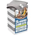 DAN RIVER 24-Pack Microfiber Towels – Ultra Absorbent, lint Free Cloth &amp; Streak-Free for Home, Car &amp; Kitchen - Must-Have Cleaning Essentials - 12" x 12" - Gray White