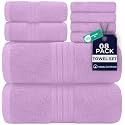 DAN RIVER 8 Piece Luxury Bath Towels for Bathroom, Towel Set, Lavendar
