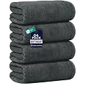DAN RIVER Extra Large Bath Towels Set of 4, 30 x 60 Inches, Grey