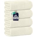 DAN RIVER Extra Large Bath Towels Set of 4, 30 x 60 Inches, Ivory